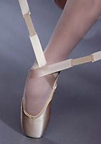 ballet pointe shoes ribbons and elastic